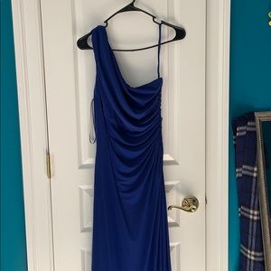 Blue one shoulder dress